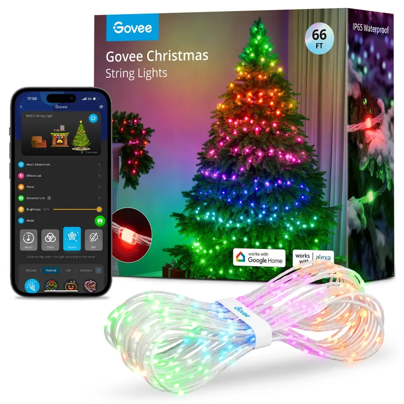 Govee H80C4 Luci natalizie a stringa 2S 20m, Luci per albero di Natale, RGBWIC - Immagine 2