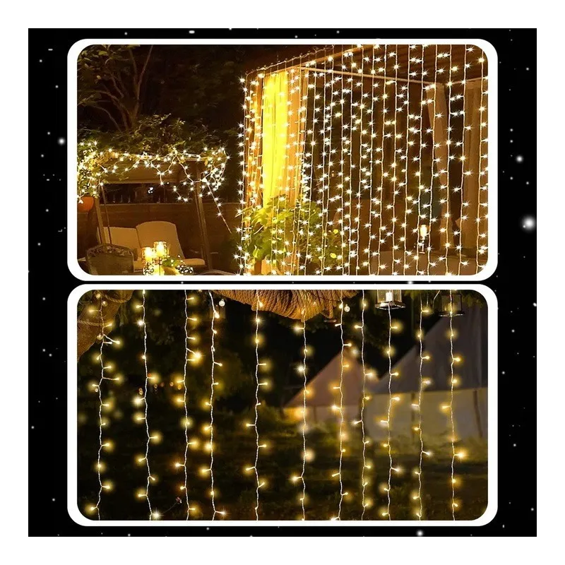 Extralink | Kurtyna świetlna LED | 3x3m, 300x LED, biały ciepły, sople wewnętrzne, girlanda - Zdjęcie 3