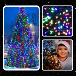 Extralink, елочные гирлянды, праздничные, 32,7m, 500 LED, холодные, белые, для внутреннего и наружного использования - Изображение 5