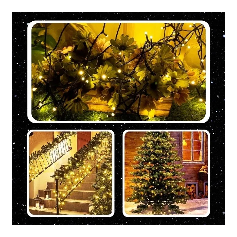 Extralink | Lampki choinkowe | świąteczne, 10,5m, 100 LED, ciepłe, białe, na baterie - Zdjęcie 3