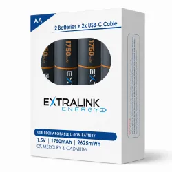 Extralink Smartlife AA Set 4er-Pack, Akkus, USB-C-ladbar,...