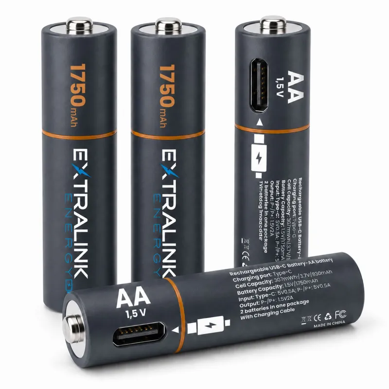 Extralink Smartlife AA Set 4er-Pack, Akkus, USB-C-ladbar, 1.5V, 1750mAh - Bild 2