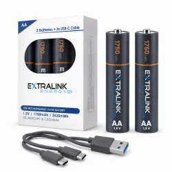 Extralink Smartlife AA Set 4-pak | Akumulatorki baterie | ładowane USB-C, 1.5V, 1750mAh - Zdjęcie 3
