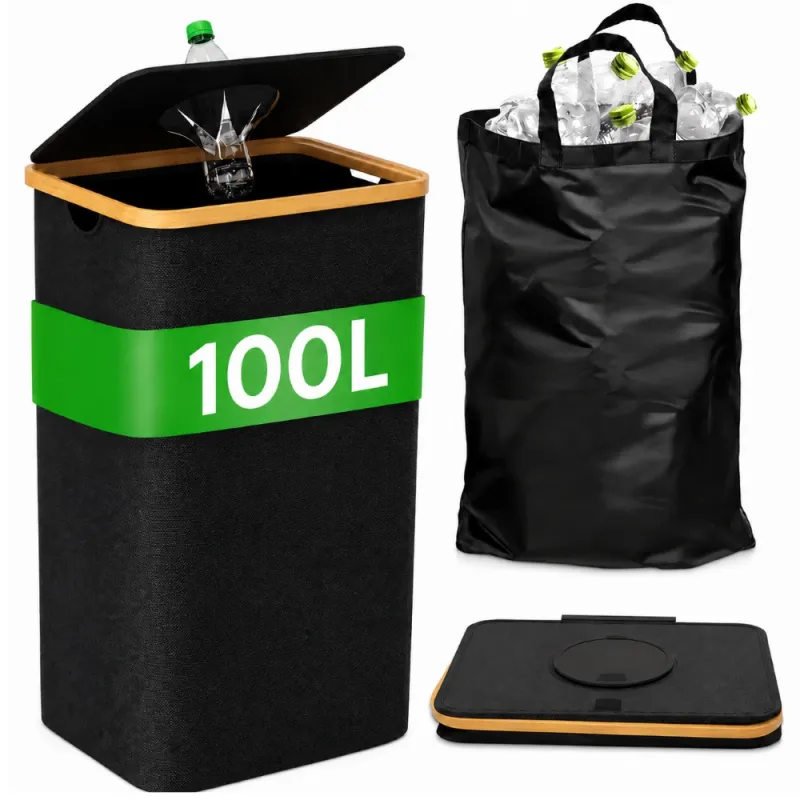 Extralink Home | Returnable bottle bin | Foldable bin with opening, 100L - Image 2