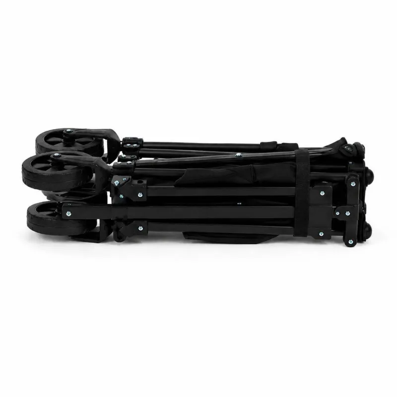 Black Forest by Extralink, carrito de playa turístico de camping, plegable, negro, tela Oxford, ruedas todoterreno - Imagen 4