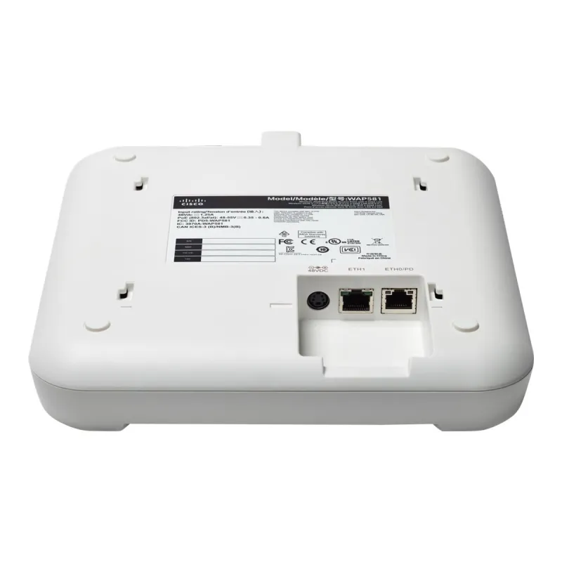 Cisco WAP581 Erişim Noktası, Çift Bant, AC2800 Wave 2, 4x4 MU-MIMO, 1x RJ45 2.5Gb/s, 1x RJ45 1Gb/s, PoE - Görsel 3