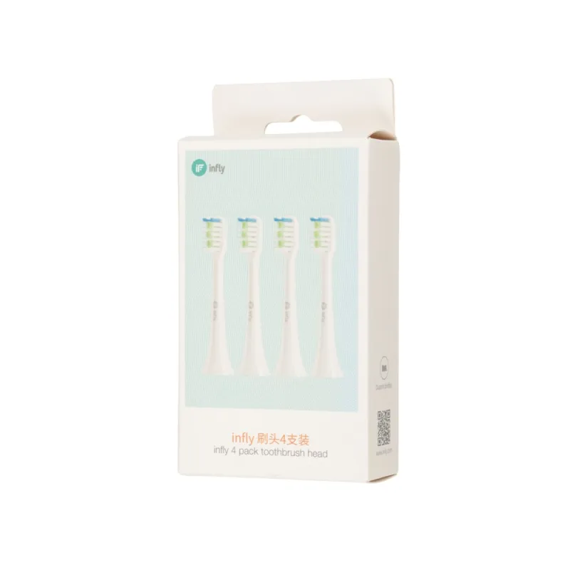 infly T03S Nero | Testina dello spazzolino da denti | Confezione da 4