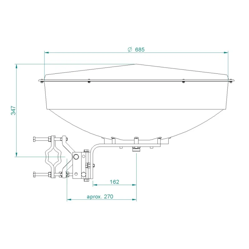 Jirous JRMA-650 10/11 | Antena paraboliczna | 10.1 – 11.7GHz, 35dBi, dedykowana dla Mimosa B11