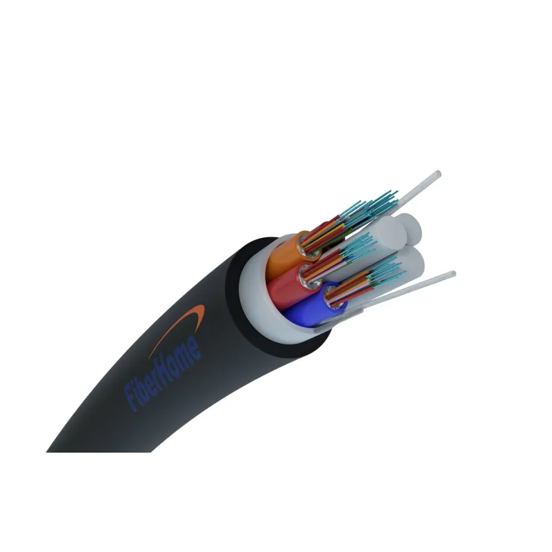 Tek modlu, 4T12F, G652D, 9,2mm, 1,5kN Kanalizasyon için Fiber Optik Kablo Z-XOTKtsDb 48F, Fiberhome