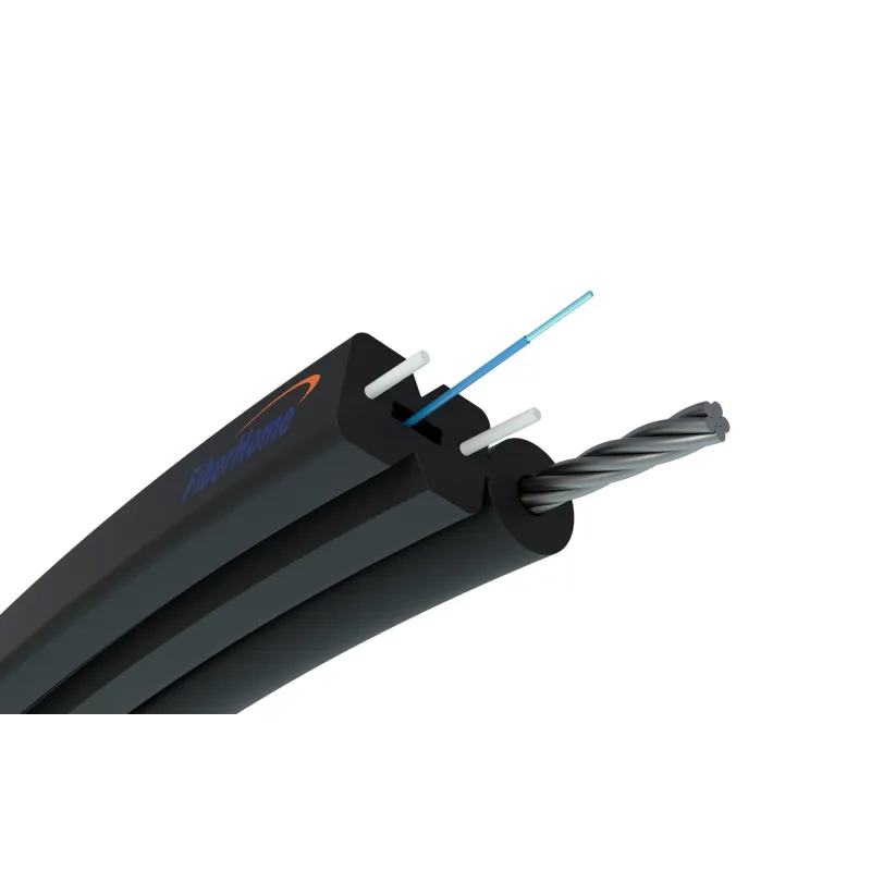 Aerial flat fiber optic cable 1F | S-NOTKSP, single mode, 1J, G.657A1, 0,6kN, 5,2mm | Fiberhome