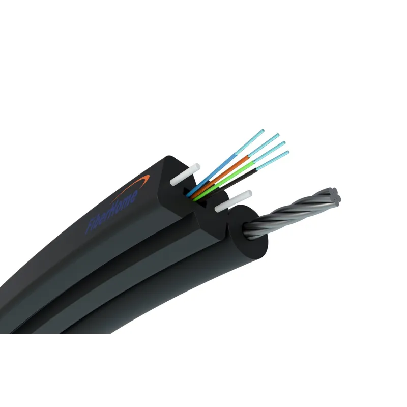 Kabel światłowodowy napowietrzny płaski 4F | S-NOTKSP, jednomodowy, 4J, G.657A1, 0,6kN, 5,2mm | Fiberhome