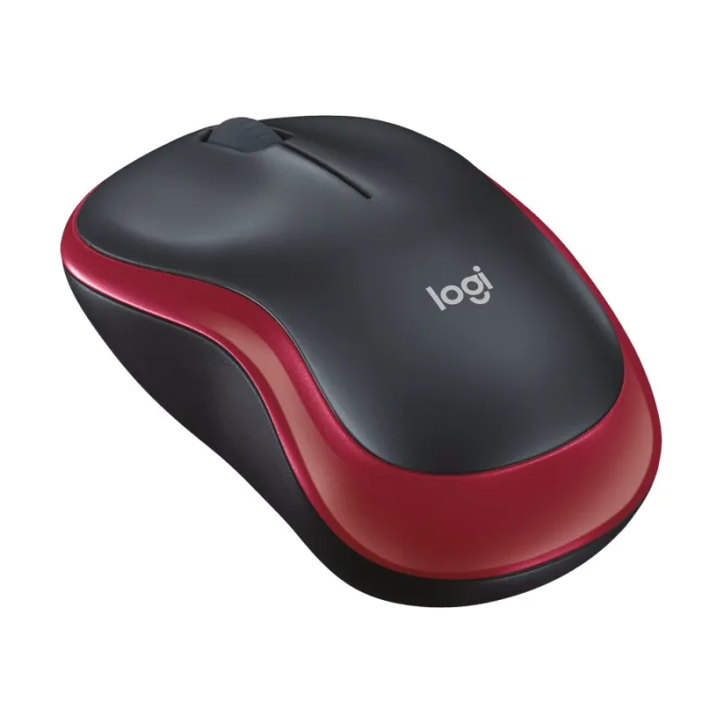 Logitech M185 Rote optische Maus, Kabellos, 1000dpi