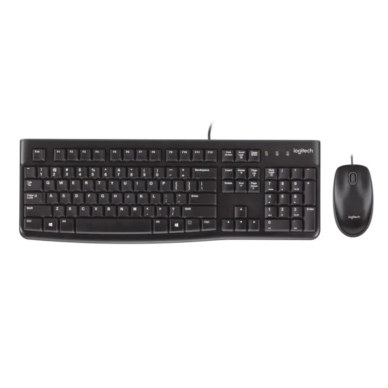 Conjunto Teclado e Mouse Logitech MK120, Preto