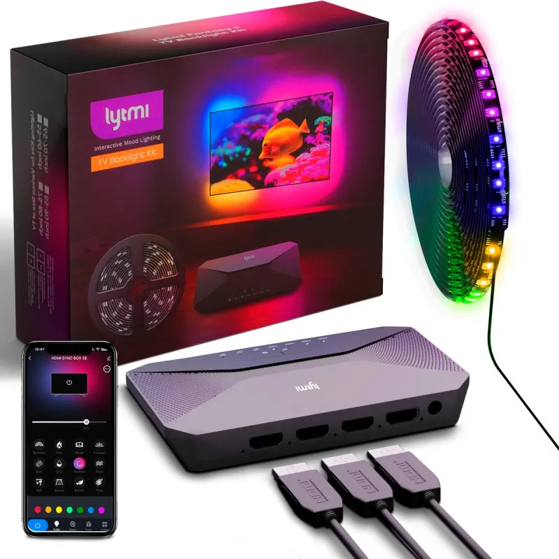 Lytmi Fantasy 3 Pro TV Backlight Kit HDMI 2.1 | LED Backlight Strip + Neo Box | for TV 55-60 inches, VRR, ALLM, Sync Box