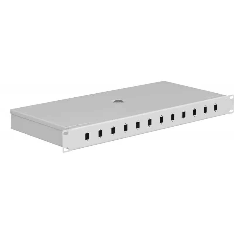 Mantar PS 19 "1U SC 12 Simplex | Caixa de distribuiçao de fibra óptica | 210 mm de profundidade