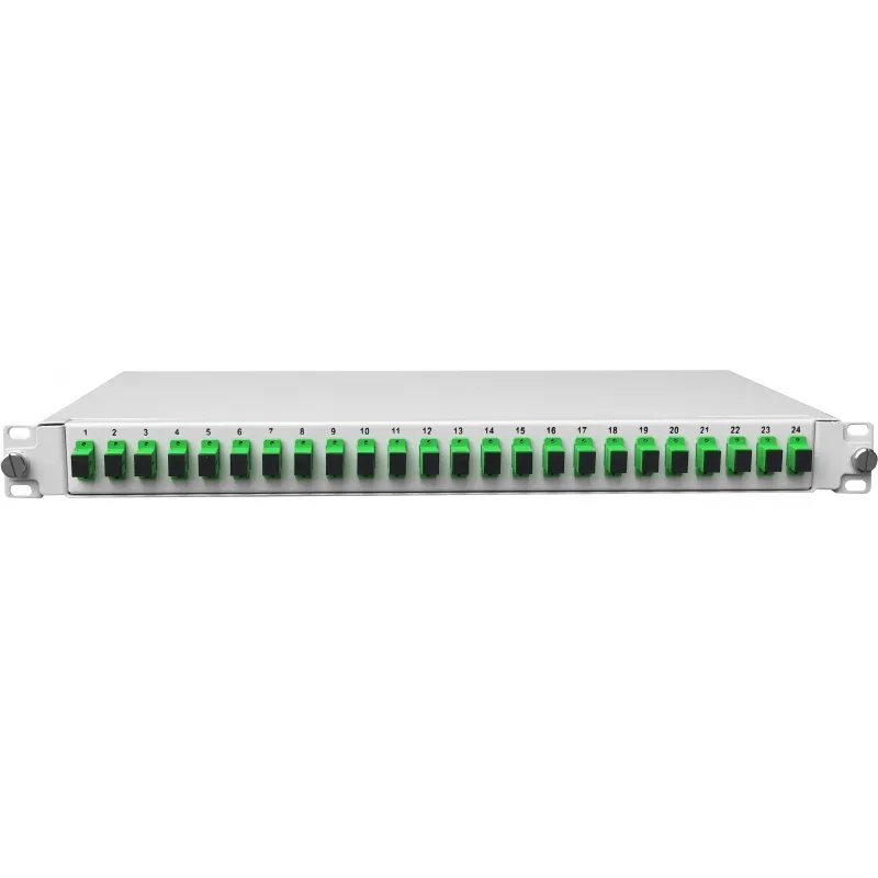 Mantar PS 19 Fiber Optik Patch Panel 1U SC 24 Simplex Kayar, çekme derinliği 255 mm