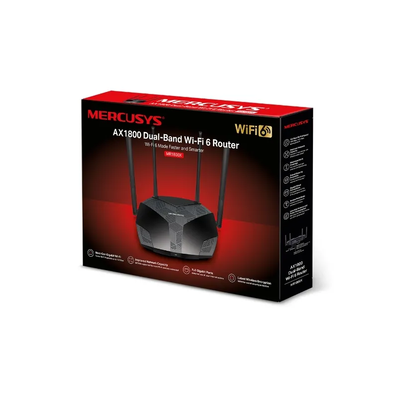 Mercusys MR1800X | Router WiFi | AX1800 Dual Band, 4x RJ45 1000Mb/s