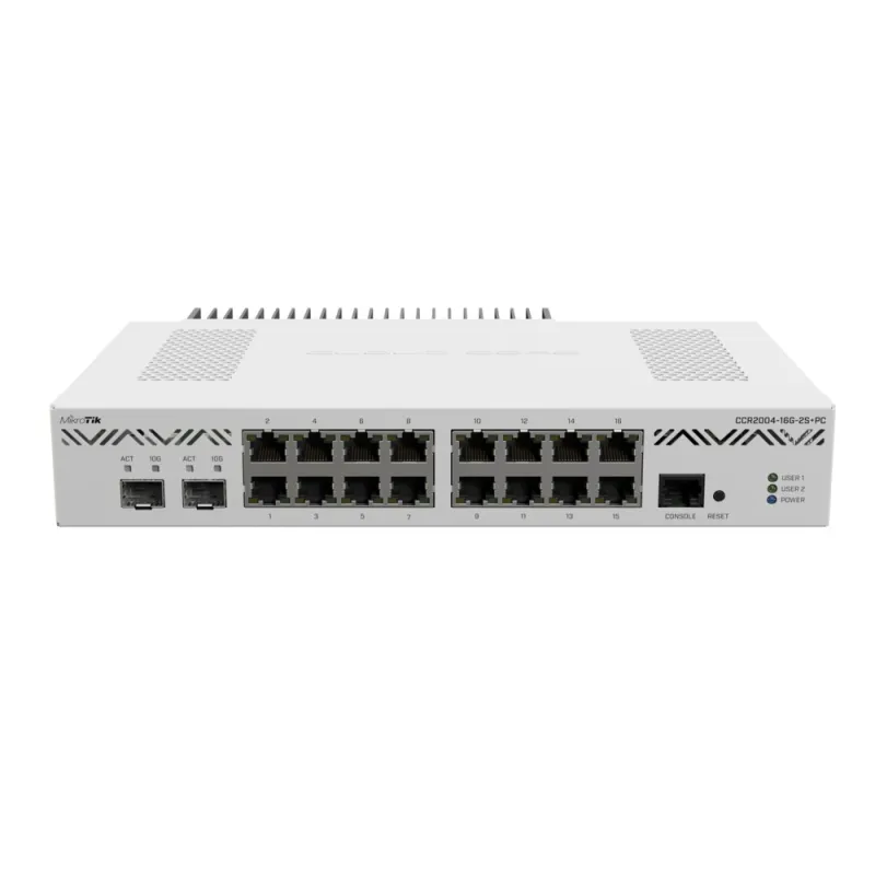 MikroTik CCR2004-16G-2S+PC | Roteador | 16x RJ45 1000Mb/s, 2x SFP+