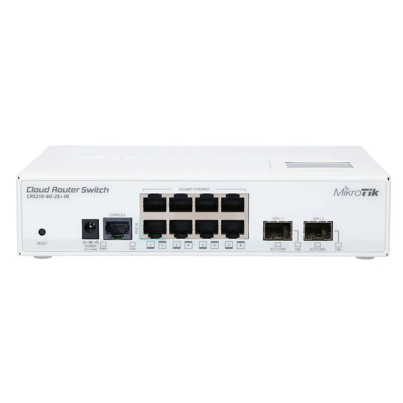 MikroTik CRS210-8G-2S+IN Anahtar, 10x RJ45 1000Mb/s, 2x SFP+