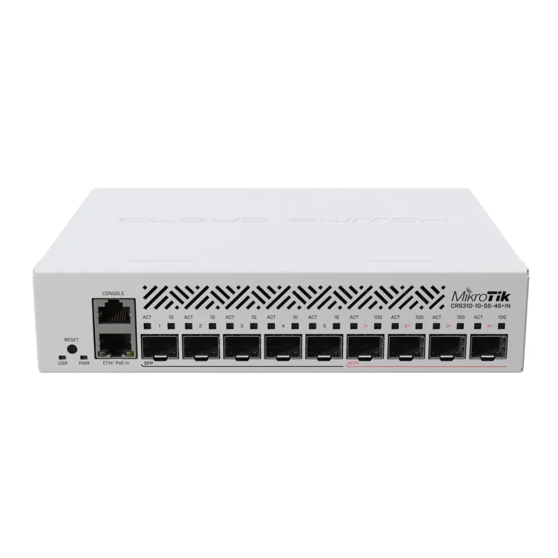 MikroTik CRS310-1G-5S-4S+IN | Switch | 1x RJ45 1000Mb/s, 5x SFP, 4x SFP+, RouterOS L5