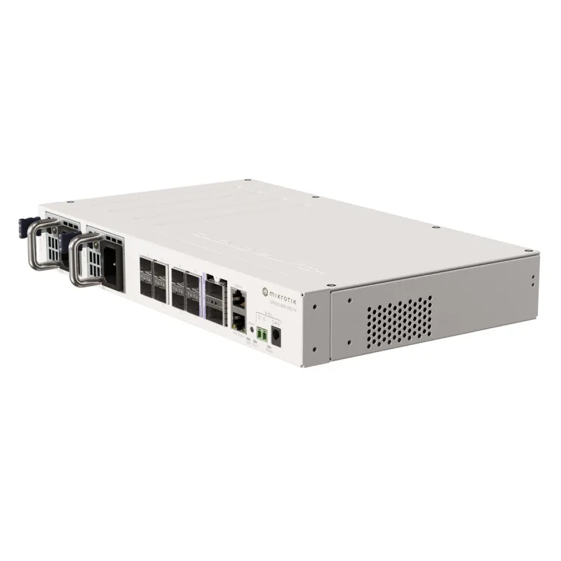 MikroTik CRS510-8XS-2XQ-IN Anahtarı, 2x 100G QSFP28, 8x 25G SFP28, 2x sıcak değiştirilebilir