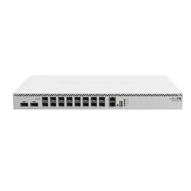Коммутатор MikroTik CRS518-16XS-2XQ, Облачный маршрутизирующий коммутатор, 2x 100G QSFP28, 16x SFP28, 1x RJ45 100Mb/s