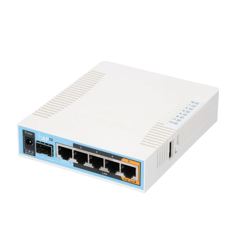 Маршвратор WiFi MikroTik hAP ac, RB962UiGS-5HacT2HnT, Двухдиапазонный, 5x RJ45 1000Mb/s, 1x SFP, 1x PoE