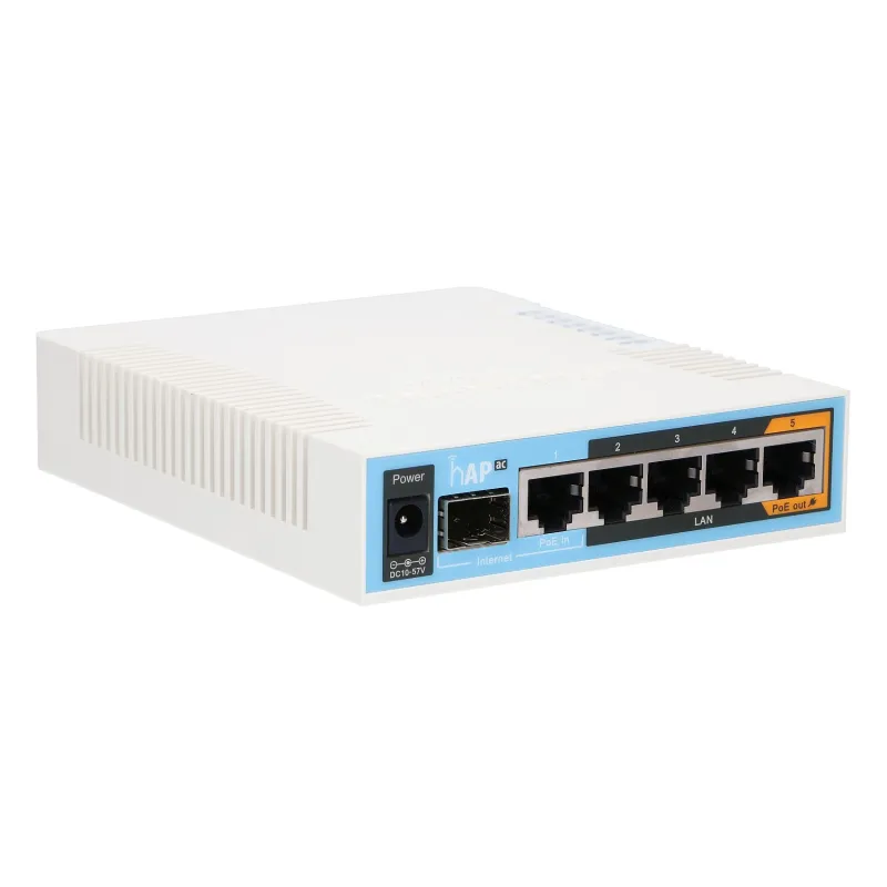 MikroTik hAP ac | Router WiFi | RB962UiGS-5HacT2HnT, Dual Band, 5x RJ45 1000Mb/s, 1x SFP, 1x PoE