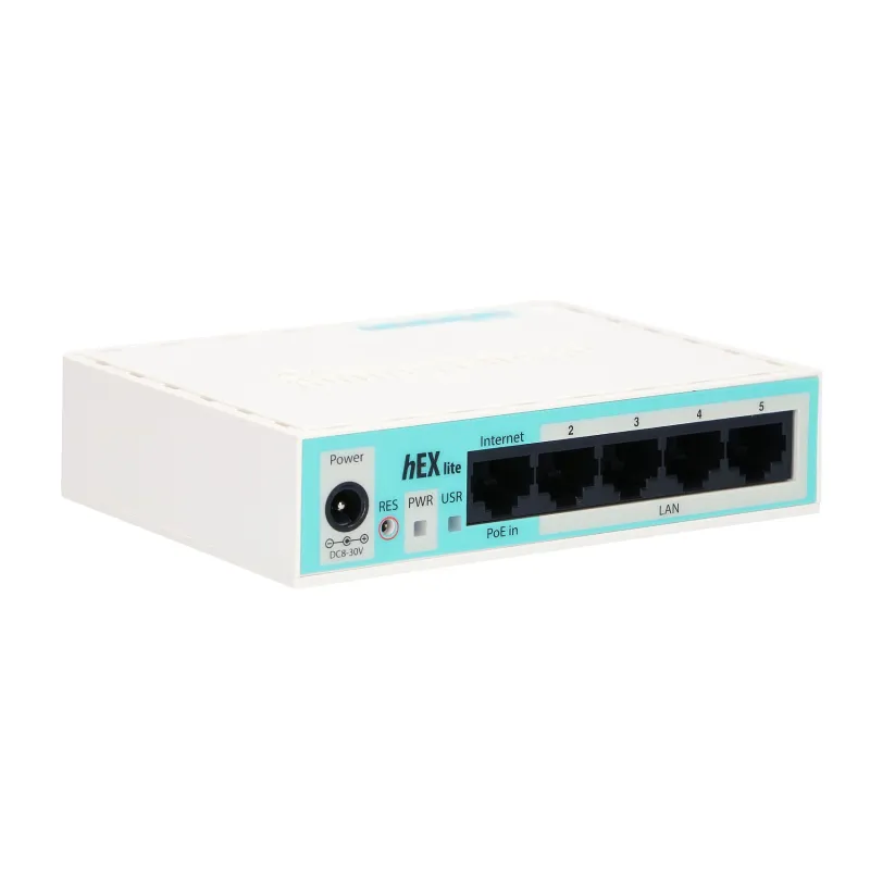 MikroTik hEX lite | Router | RB750r2, 5x RJ45 100Mbps