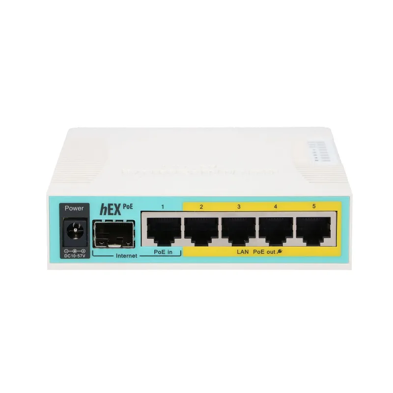 Маршрутизатор MikroTik hEX PoE, 5x RJ45 1000Mb/s, 1x SFP, 1x USB