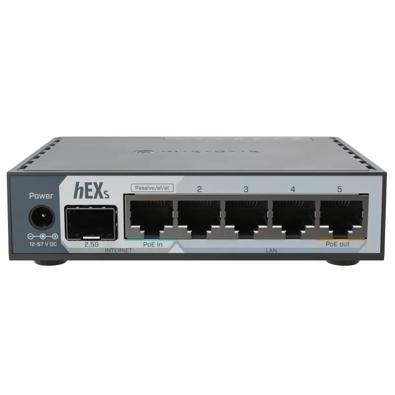 Mikrotik hEX S (2025) | Router | E60iUGS, 5x GbE RJ45, 1x SFP, PoE out, USB