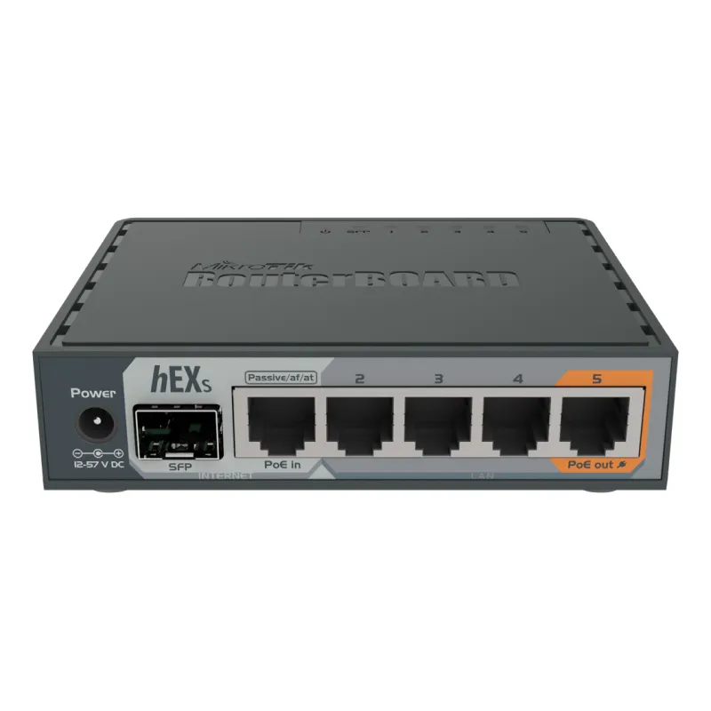 MikroTik hEX S | Router | RB760IGS, 5x RJ45 1000Mb/s, 1x SFP, 1x USB