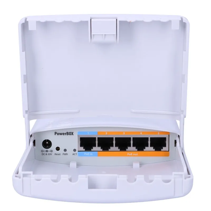 MikroTik PowerBox | Router | RB750P-PBr2, 5x RJ45 100Mb/s, outdoor, waterproof