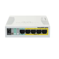 Коммутатор MikroTik RB260GSP, CSS106-1G-4P-1S, 5x RJ45 1000Mb/s, 1x SFP, 4x Пассивный PoE
