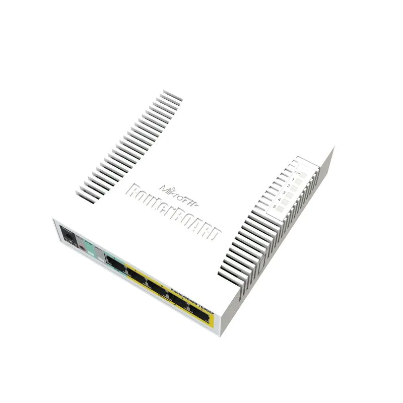 MikroTik RB260GSP Anahtarı, CSS106-1G-4P-1S, 5x RJ45 1000Mb/s, 1x SFP, 4x Pasif PoE