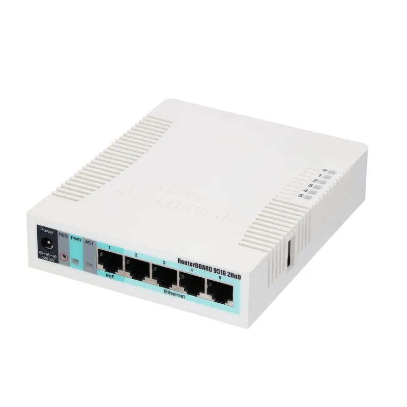 Маршрутизатор WiFi MikroTik RB951G-2HnD, 2,4GHz, 5x RJ45 1000Mb/s, 1x USB