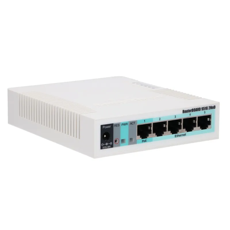 MikroTik RB951G-2HnD | Router WiFi | 2,4GHz, 5x RJ45 1000Mb/s, 1x USB
