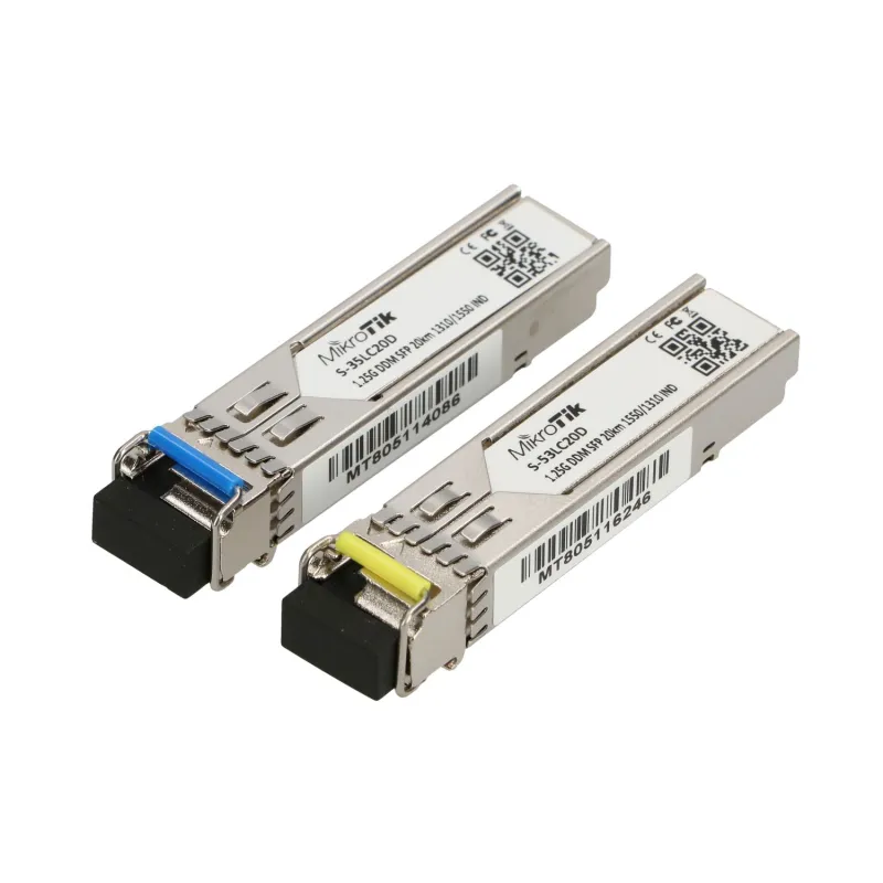 MikroTik S-3553LC20D | Módulo SFP | 1,25Gb/s, 20km, Modo simple, Pareja (T1310nm/R1550nm) + (T1550nm/R1310nm)