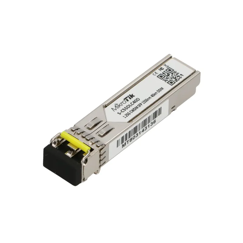 MikroTik SFP Modülü S-C55DLC40D, CWDM, 1,25Gb/s, 1550nm, 2x LC, 40km, DDM, Tek mod