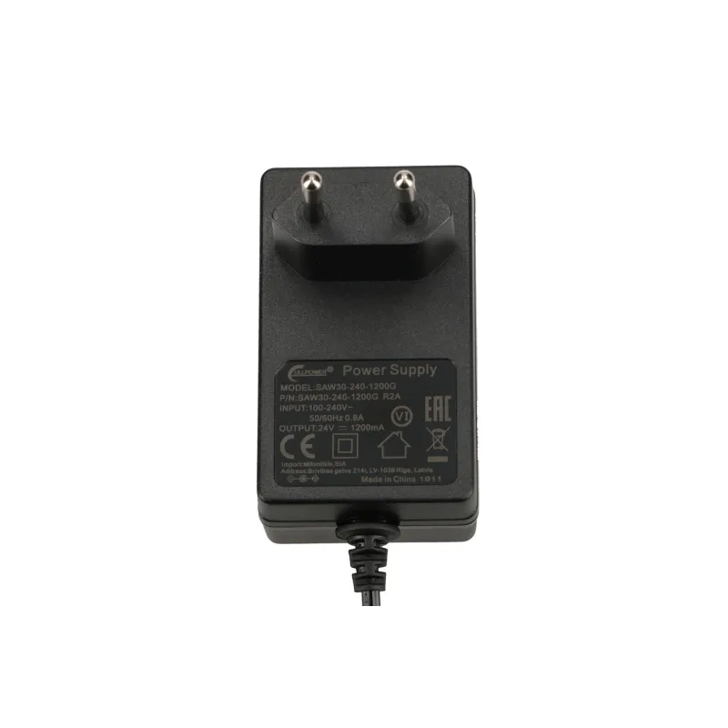 MikroTik SAW30-240-1200GR2A | Zasilacz | 24V, 1.2A, kątowa wtyczka jack