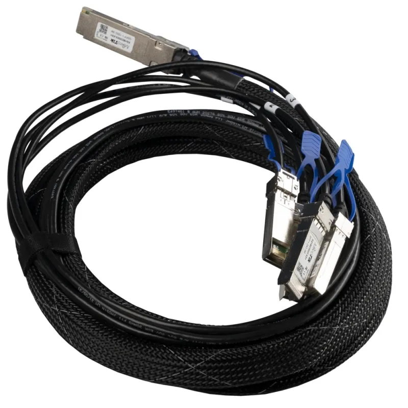 QSFP28'den 4x SFP28'e breakout kablosu MikroTik XQ+BC0003-XS+, 1x QSFP28'den 4x SFP28'e, 3m
