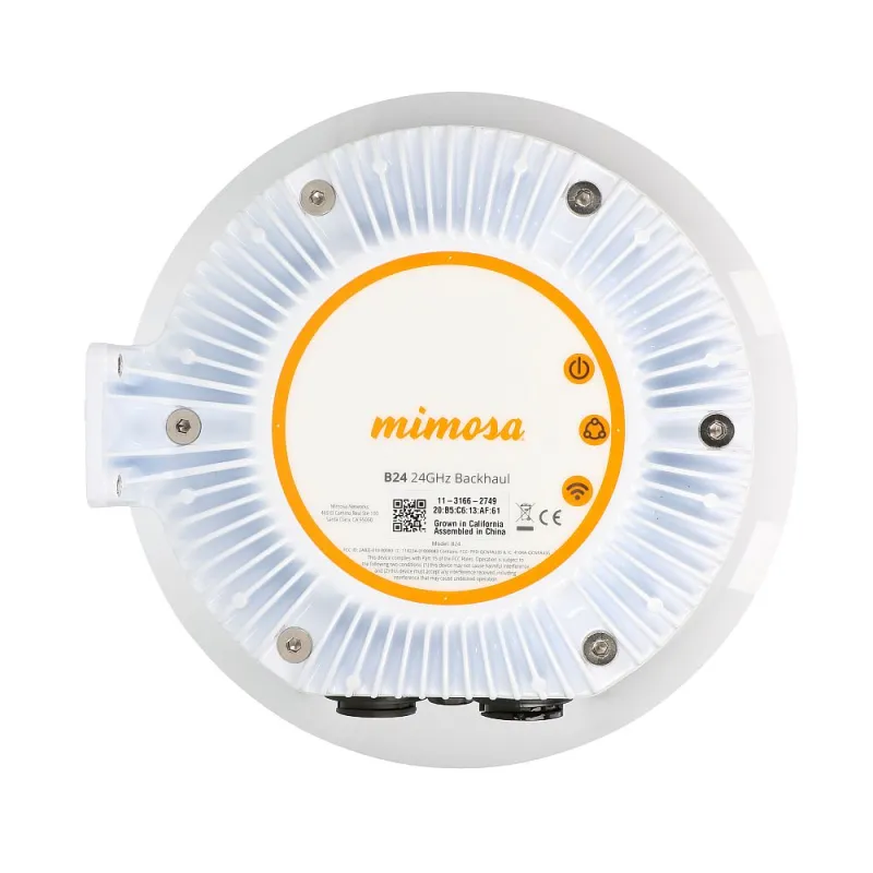 Mimosa B24 | Bridge | 1,5Gbps, 24,00-24,25GHz, SFP, 3km, 33dBi integrated antenna