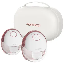 Dvojitý elektrický odsávač mateřského mléka Momcozy M6, červený, 180ml