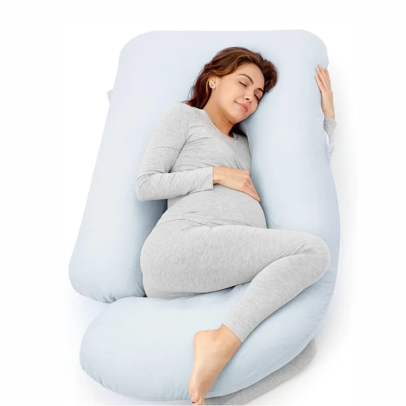 MOMCOZY PP101 U SHAPED PREGNANCY PILLOW VELVET DARK GREY