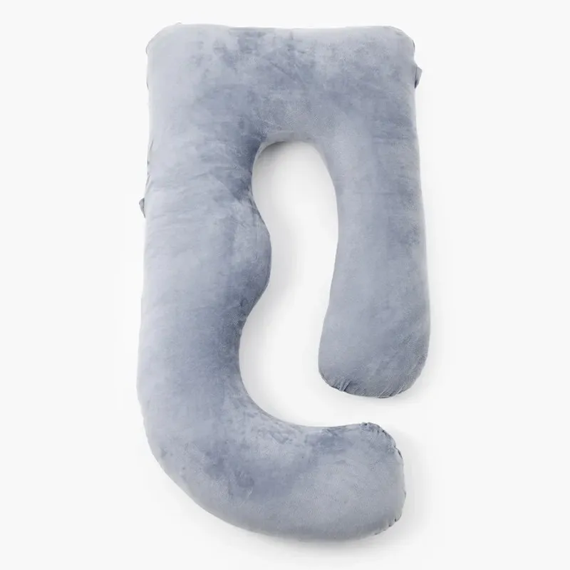 MOMCOZY PP101 U SHAPED PREGNANCY PILLOW VELVET DARK GREY