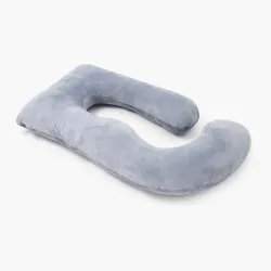 MOMCOZY PP101 U SHAPED PREGNANCY PILLOW VELVET DARK GREY