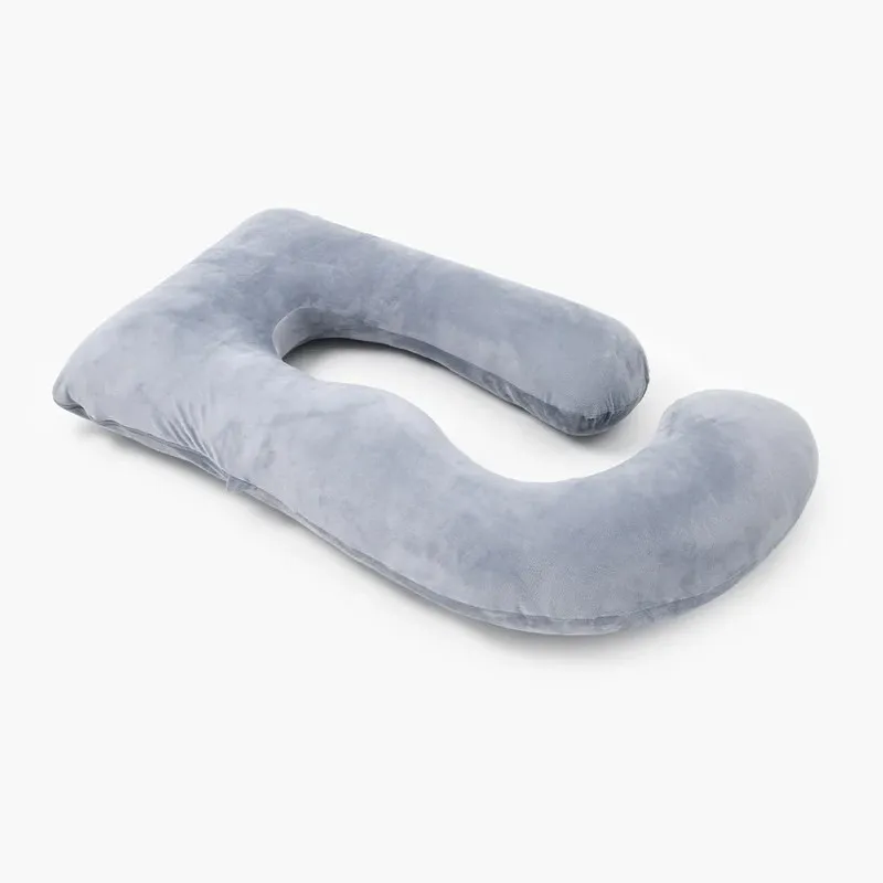 MOMCOZY PP101 U SHAPED PREGNANCY PILLOW VELVET DARK GREY