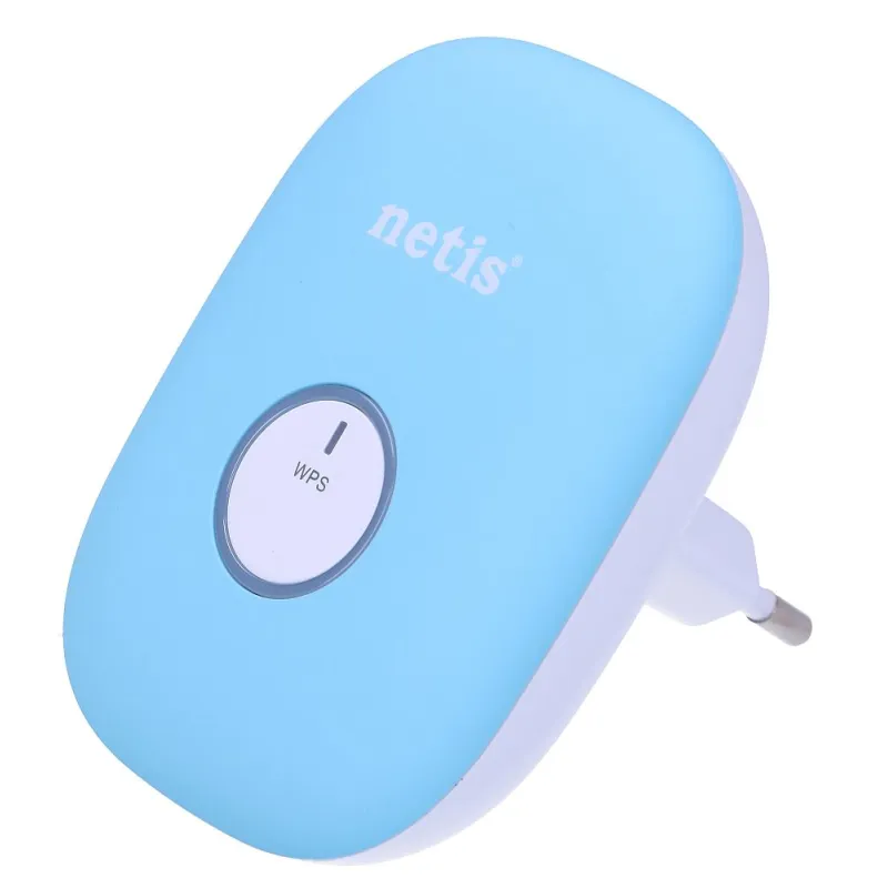 Усилитель сигнала WiFi Netis E1+, 300Mb/s, 2.4GHz, 1x RJ45 100Mb/s, Синий
