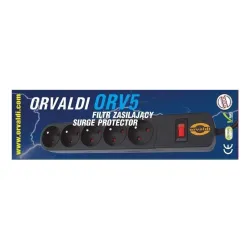 Regleta de protección contra sobretensiones Orvaldi ORV5 5m, 210J, 5 enchufes