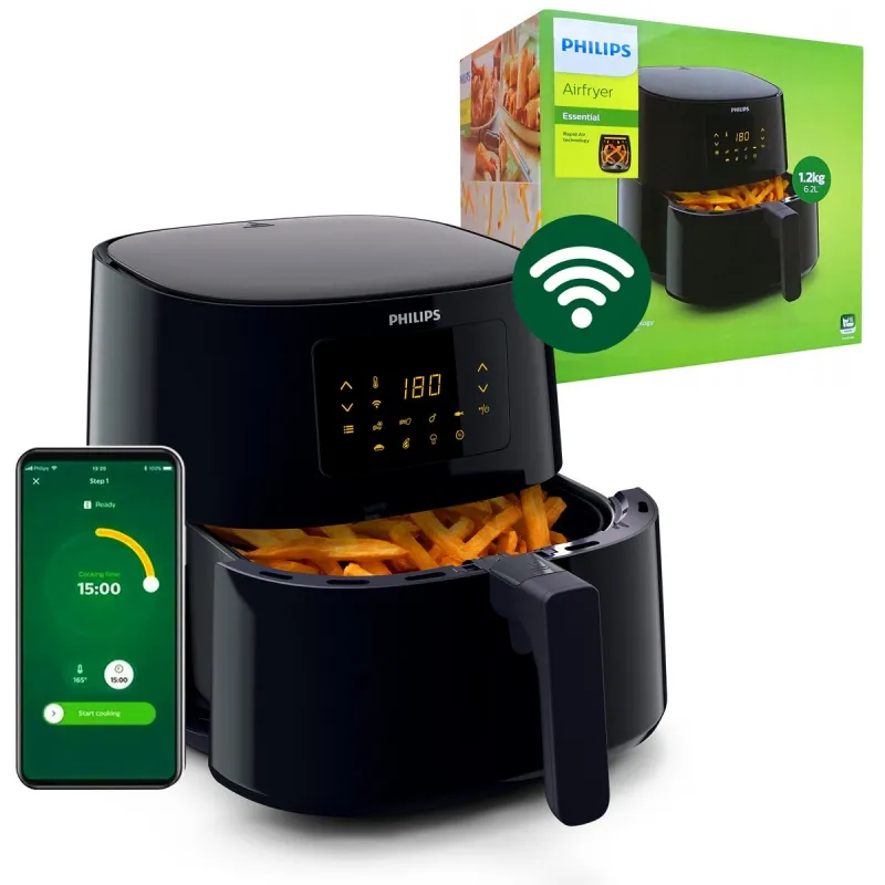 Philips Heißluftfritteuse HD9280/70, 2000W, 6.2L